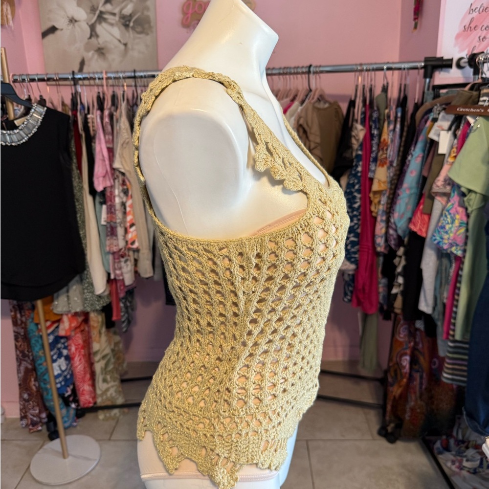 Metro Beige Crochet Knit Top - Picture 2 of 7